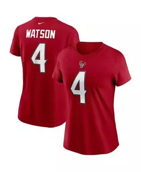 Женская футболка deshaun watson red houston texans с именем и номером Nike, красный