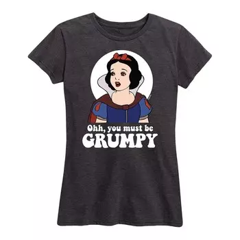 Женская футболка Disney Princess Snow White с рисунком Must Be Grumpy, цвет Heather Charcoal