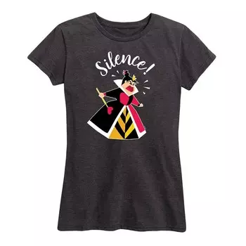 Женская футболка Disney's Alice in Wonderland с рисунком Queen Of Hearts Silence, цвет Heather Charcoal