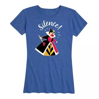 Женская футболка Disney's Alice in Wonderland с рисунком Queen Of Hearts Silence, цвет Heather Royal Blue