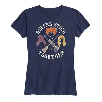 Женская футболка Disney's Hocus Pocus с рисунком Sistas Stick Together Licensed Character, темно-синий