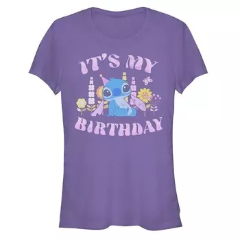 Женская футболка Disney's Lilo & Stitch It's My Birthday Stitch Licensed Character, фиолетовый