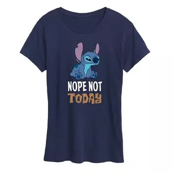 Женская футболка Disney's Lilo & Stitch с рисунком Nope, Not Today Licensed Character, темно-синий