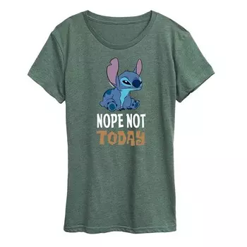 Женская футболка Disney's Lilo & Stitch с рисунком Nope, Not Today Licensed Character, цвет Juniper