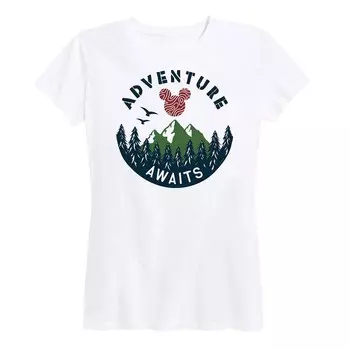Женская футболка Disney's Mickey Mouse Adventure ждет с рисунком, белый
