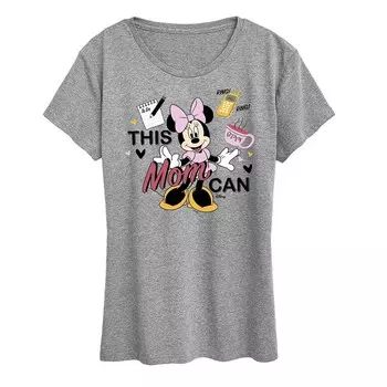 Женская футболка Disney's Minnie Mouse с рисунком This Mom Can, цвет Heather Gray