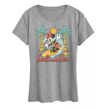 Женская футболка Disney's Minnie Mouse с рисунком соли и моря, цвет Heather Gray