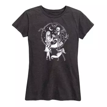 Женская футболка Disney's Nightmare Before Christmas с рисунком Jack Sally Zero, цвет Charcoal Gray