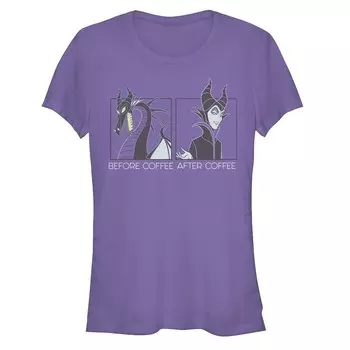 Женская футболка Disney's Sleeping Beauty Maleficent до и после Coffee Moods Licensed Character, фиолетовый
