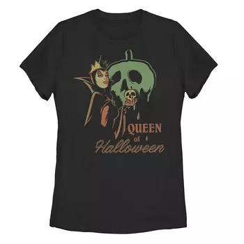 Женская футболка Disney's Villains Evil Queen Of Halloween Licensed Character, черный