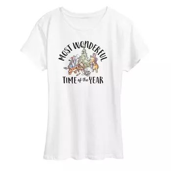 Женская футболка Disney's Winnie The Pooh с рисунком Wonderful Time, белый