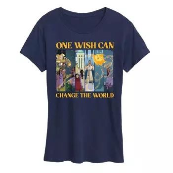 Женская футболка Disney's Wish Change The World с графическим рисунком, темно-синий