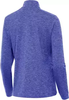 Женская футболка для гольфа Antigua Mentor с длинным рукавом, молния 1/4, цвет Dark Royal Heather