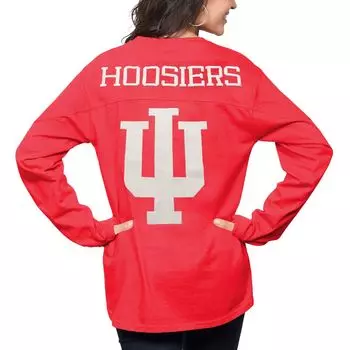 Женская футболка для прессы Crimson Indiana Hoosiers The Big Shirt, футболка оверсайз с длинным рукавом