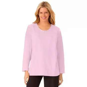 Женская футболка для сна Dreams & Co. больших размеров с атласной отделкой, розовый