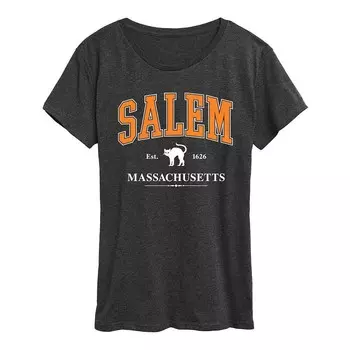 Женская футболка для студентов Salem Massachusetts на Хэллоуин Licensed Character, цвет Charcoal Gray