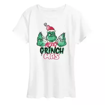 Женская футболка Dr Seuss "Гринч — веселого Гринчмаса" Licensed Character, белый