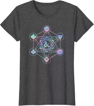 Женская футболка Dungeons & Dragons 6 Die Geometric Hologram, серый