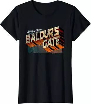 Женская футболка Dungeons & Dragons Greetings from Baldur's Gate, черный
