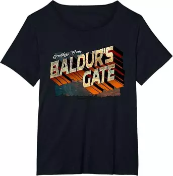 Женская футболка Dungeons & Dragons Greetings from Baldur's Gate, черный