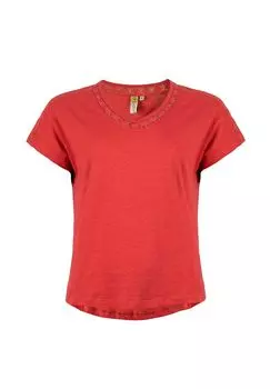 Женская футболка Dust изысканная рубашка с V-образным вырезом и кружевным декором ROADSIGN australia, оранжевый