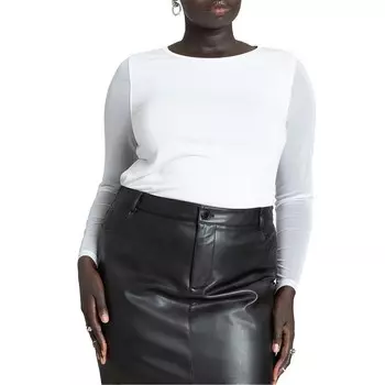 Женская футболка Eloquii с прозрачными рукавами больших размеров ELOQUII, белый