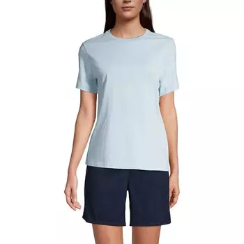 Женская футболка Essential с короткими рукавами Lands End Lands' End, цвет Chambray Blue