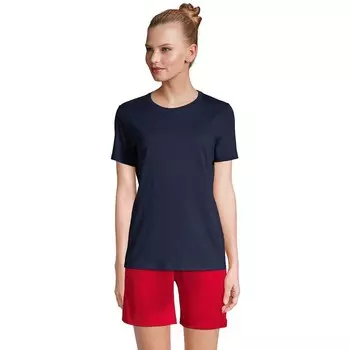 Женская футболка Essential с короткими рукавами Lands End Lands' End, цвет Classic Navy
