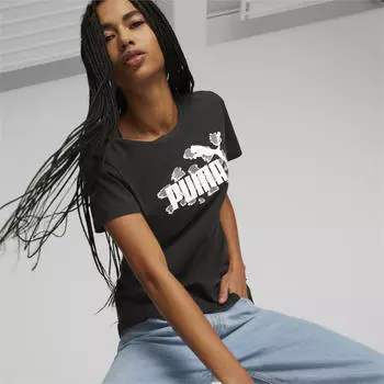 Женская футболка Essentials+ с изображением животных PUMA, черный