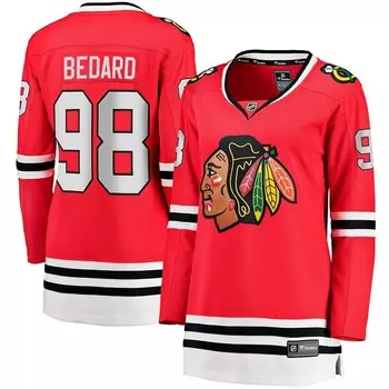 Женская футболка Fanatics Branded Connor Bedard Red Chicago Blackhawks 2023 NHL Draft Home Breakaway Player, цвет Hwk Red