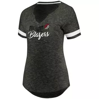 Женская футболка Fanatics Branded серо-белого цвета с вырезом в горловине Portland Trail Blazers Showtime Winning With Pride Fanatics