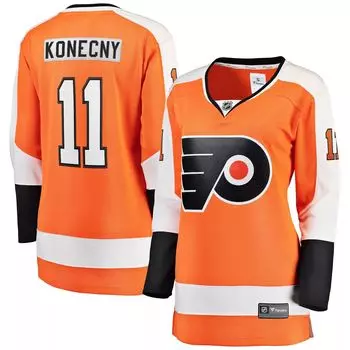 Женская футболка Fanatics Branded Travis Konecny Orange Philadelphia Flyers Home Premier Breakaway Player Fanatics