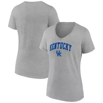Женская футболка Fanatics Heather Grey Kentucky Wildcats Evergreen Campus с v-образным вырезом Fanatics