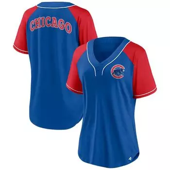 Женская футболка Fanatics Royal Chicago Cubs Ultimate Style реглан с v-образным вырезом Fanatics