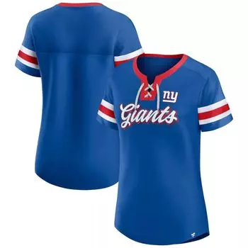 Женская футболка Fanatics Royal New York Giants Original State на шнуровке Fanatics