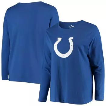 Женская футболка Fanatics с длинным рукавом и фирменным логотипом Royal Indianapolis Colts размера плюс Fanatics