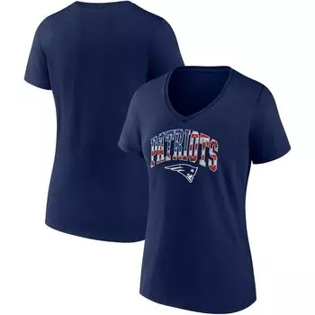 Женская футболка Fanatics с фирменным логотипом New England Patriots Team Banner Wave с v-образным вырезом Fanatics