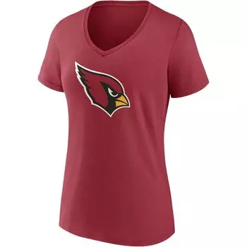 Женская футболка Fanatics с логотипом DeAndre Hopkins Cardinal Arizona Cardinals, значок игрока, имя и номер, с v-образным вырезом Fanatics