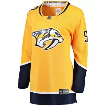 Женская футболка Fanatics с логотипом Filip Forsberg Gold Nashville Predators Premier Breakaway Player Fanatics