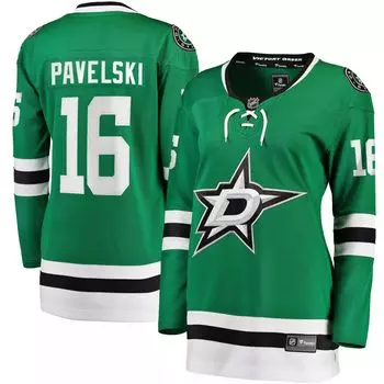 Женская футболка Fanatics с логотипом Joe Pavelski Kelly Green для игроков Даллас Старз Fanatics
