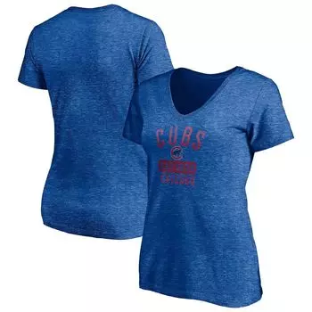 Женская футболка Fanatics с логотипом Royal Chicago Cubs Old Time Favorite с v-образным вырезом Fanatics
