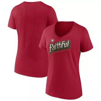 Женская футболка Fanatics Scarlet San Francisco 49ers Back Home Again с v-образным вырезом Fanatics