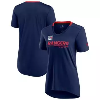 Женская футболка Fanatics темно-синего цвета с логотипом New York Rangers Authentic Pro Locker Room Fanatics