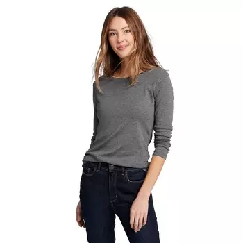 Женская футболка Favorite Crew с длинными рукавами Eddie Bauer, цвет Medium Heather Gray