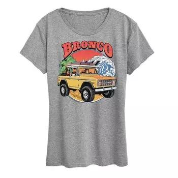 Женская футболка Ford Bronco с пляжным принтом Licensed Character, серый