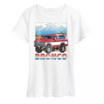 Женская футболка Ford Bronco с принтом горного пейзажа Licensed Character, белый