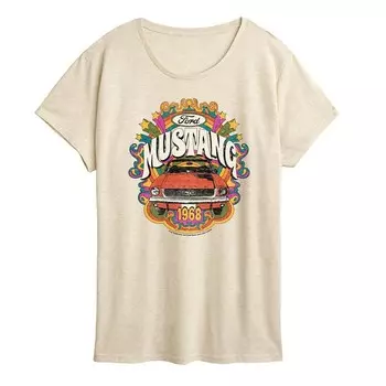 Женская футболка Ford Mustang 1968 года с графическим рисунком Licensed Character, бежевый