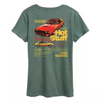 Женская футболка Ford Mustang 1981 года с графическим рисунком Licensed Character, цвет Heather Green