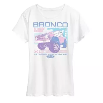 Женская футболка Ford Pastel Bronco с рисунком Licensed Character, белый