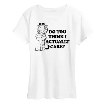 Женская футболка Garfield "А тебе кажется, что мне не плевать" Licensed Character, белый